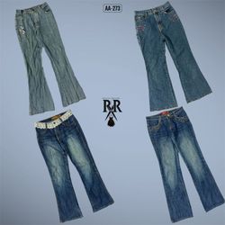 Y2K IT Girl Unique Mix Denim Jeans (AA-273)