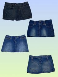 Vintage Y2K Low-Rise Denim Mini Skirt (Ts-1037)