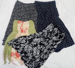 IQ0872 Y2K Poly Glow Revival Skirts