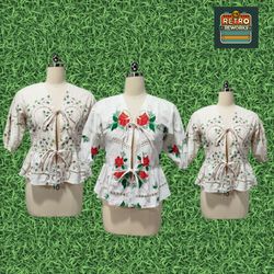 SS25 Upcycled Table Cloths full SLV blouse