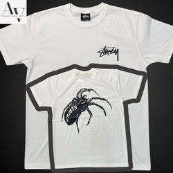 「StussyリワークスタイルスパイダーホワイトTシャツ」
