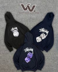 Stussyリワークスタイルプリントプルオーバーフーディー #41025