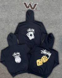 Stussyリワークスタイルプリントプルオーバーフーディー #41025