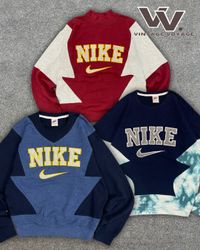 「Nike再構築スタイルパッチワークスウェットシャツ #41025」