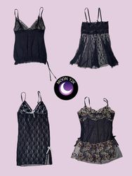 Y2K Gothic Black Sheer Tops mix (M-662)