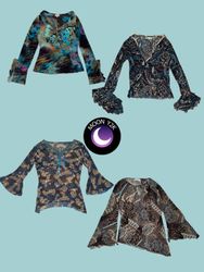 Y2K Forest core printed mesh tops (M-664)