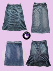 Y2K Denim Maxi Skirts (M-668)