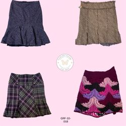 Saia de Lã Roxa e Rosa Y2K – Essencial Vintage Pre..