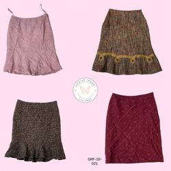 Saia Rosa de Lã Y2K – Essencial Vintage Preppy Aes..