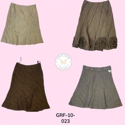 Saia de Lã Bicolor Y2K – Marrom e Creme Vibes Retr..