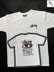 Stussy Überarbeitung Stil Augen Stil weißes T-Shir..