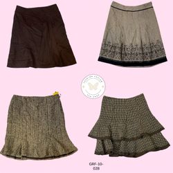 Authentic Y2K Wool Skirt – Brown & Cream Classic P..