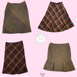 Y2K Wool Plaid Skirt – Timeless Vintage Street Fas..