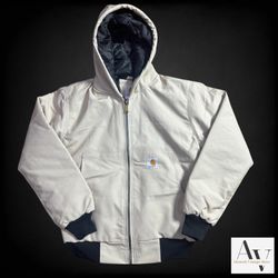 Carhartt rework style cream hooded jackets