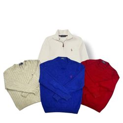 Polo half zip & mix sweater