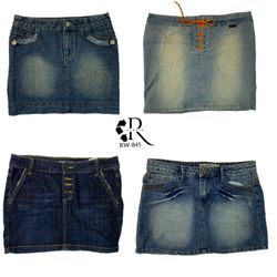 Saia Mini Jeans da Era Britney Y2K (RW-845)