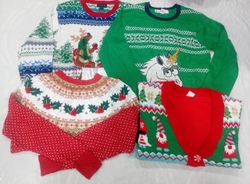 IQ879 Y2K Retro Christmas Glow Sweaters