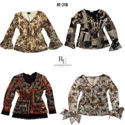 Y2K Earthy Tone Full Sleeve Tops (RE-2116)