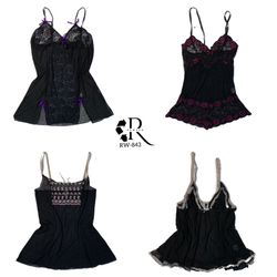 Y2K Black Mesh Cami Tops (RW-843)
