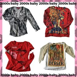 Y2k graphic chaos tops-068