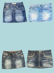Vintage Vibes: The Early 2000s Denim Skirt(TS:1078..