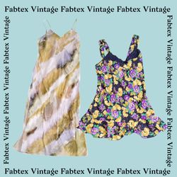 (FV-078) Vestito in seta stampato floreale Y2K