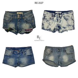 Y2K Cyber Girl Era Denim Micro Mini Shorts (RE-212..