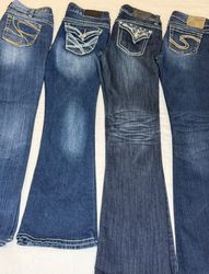 Y2K verzierten Schlagjeans | V-T077