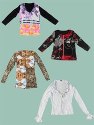 Y2K Graphic Print Layered Longsleeve Tops (TS-1088..