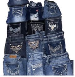 Pantalones vaqueros bootcut bordados Y2k