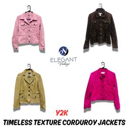Y2K Timeless Texture Corduory Jackets - EV0714