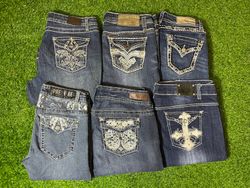 Jeans évasés brodés Y2k