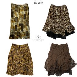 Y2K Earthy Tone Poly Skirts(RE-2149)