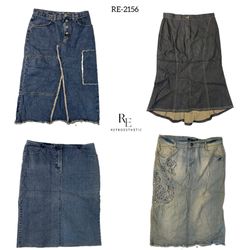 Y2K Britney Era Unique Denim Midi Skirts (RE-2156)