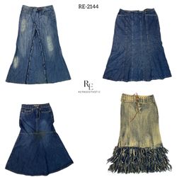 Y2K Long Denim Skirts (Re-2144)