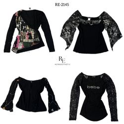 Y2K Black Mesh Full Sleeve tops (Re-2145)