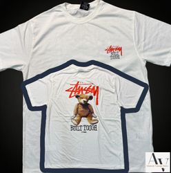 Stussy rework style Teddybär weißes T-Shirt
