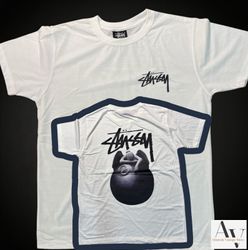 Stussy Überarbeitungsstil Engel weißes T-Shirt