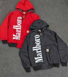 Vintage Carhartt x Marlboro reworked style hooded ..
