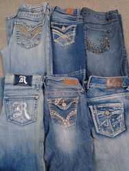 HD1182 Ladies Y2K Jeans a Zampa con Applicazioni