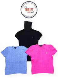 T1739 Ralph Lauren Maglioni a Maniche Corte A Trec..