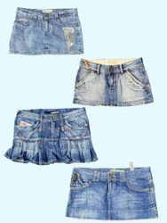 Y2K Denim Dream Mini Röcke (TS:1090)