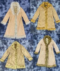 Vintage Suede Faux Fur Trim Coats(TS:1094)