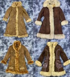 Manteaux en fourrure avec bord en style afghan des..