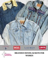 Jaquetas de denim para mulheres, incluindo levi's,..
