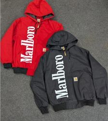 Carhartt X Marlboro Überarbeitete Stiljacken Schwa..