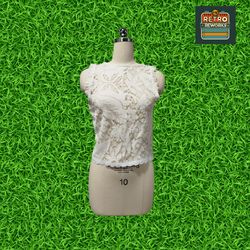 SS25 Upcycled Lace Curtain Blouse With Zipper