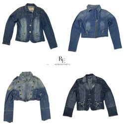 Chaqueta de mezclilla única Y2K (RE-2161)