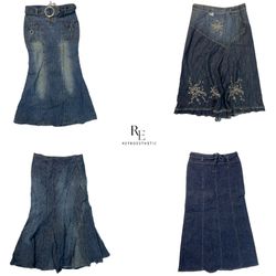 Y2K Denim Long Skirts (RE-2157)