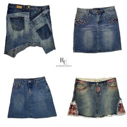 Y2K Unique Drnim Mini Skirts (RE-2158)